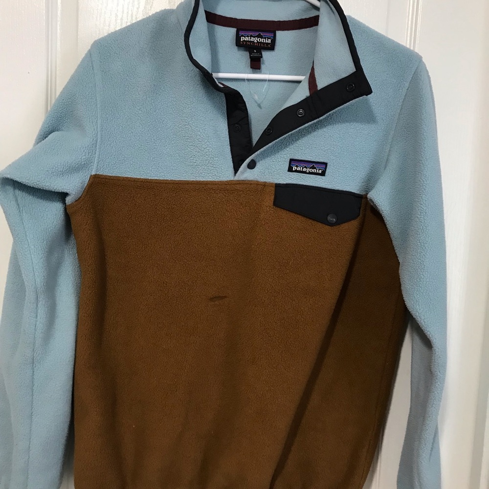Patagonia Synchilla brown bear/blue